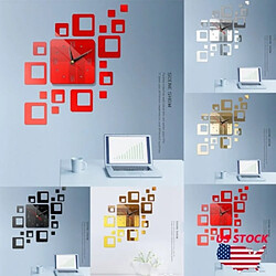 Acheter Wewoo Horloge murale Accueil Miroir Surface Autocollant Bureau À Domicile Miroirs Décoratifs 3D Stéréo Acrylique Bloc Combinaison Argent