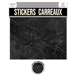 Sudtrading 2 Stickers effet marbre - 30 x 30 cm - noir