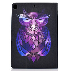 Avis Etui en PU impression de modèle avec porte-carte hibou violet pour votre Apple iPad 10.2 (2019)