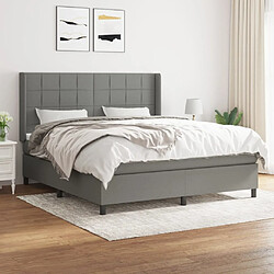 Maison Chic Lit Adulte - Lit simple Lit à sommier tapissier avec matelas moelleux - Meuble de Chambre - Gris foncé 180x200cm Tissu -MN34494