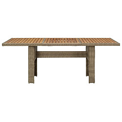 vidaXL Table à manger de jardin Marron 200x100x74 cm Résine tressée