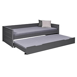 Avis Pegane Lit multi fonction pour enfant en bois coloris gris, couchage 90x200 avec sommier - longueur 208 x profondeur 98 x hauteur 60 cm