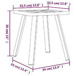 vidaXL Table de jardin anthracite 34x34x38 cm acier pas cher