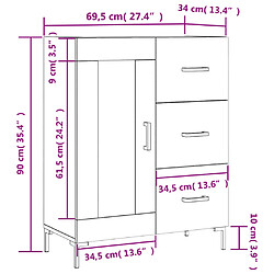 vidaXL Buffet noir 69,5x34x90 cm bois d'ingénierie pas cher