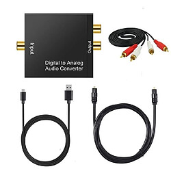 Acheter Juce® Adaptateur de convertisseur Audio R-L Avec Câble Optique Prozor DAC Numérique SPDIF TosLink vers Analogique