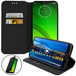 Avizar Housse Motorola Moto G7 Power Étui Folio Fonction Support Vidéo Noir