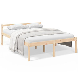 vidaXL Lit pour personne âgée sans matelas 160x200 cm bois pin massif