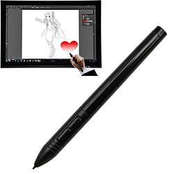 Wewoo Stylet Numérique Rechargeable Souris Digitizer Sans Fil Stylo pour tablette graphique noir USB