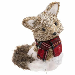 Renard avec Écharpe Marron Glacé 20cm Naturel