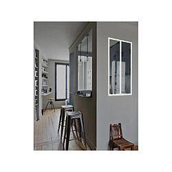 Vente-Unique Verrière atelier en aluminium thermolaqué - 60x105 cm - Blanc - BAYVIEW