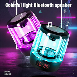 Universal Haut-parleur Bluetooth lumineux de remplacement haut-parleur Bluetooth Portable LED Light Stéréo Ultra Low Speaker Touch Control Couleur | Haut-parleur Portable (Noir)