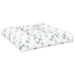 Avis vidaXL Coussin de palette motif de feuilles 70x70x12 cm tissu