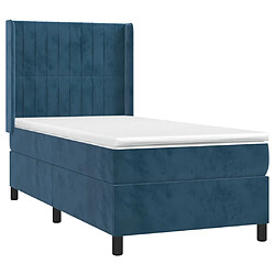 Avis Maison Chic Lit Adulte - Lit simple Lit à sommier tapissier et matelas moelleux - Meuble de Chambre - Bleu foncé 80x200 cm Velours -MN21807