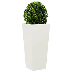 Avis vidaXL Jardinières 2 pcs blanc 35x35x75 cm acier