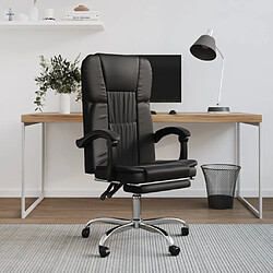 vidaXL Fauteuil inclinable de bureau noir similicuir