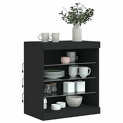 Acheter Maison Chic Commode Buffet - Meuble de rangement avec lumières LED noir 60,5x37x67 cm -GKD68579