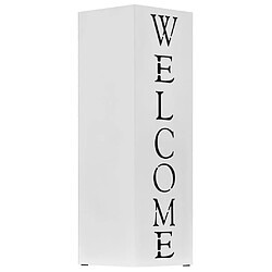 vidaXL Porte-parapluie Welcome Acier Blanc