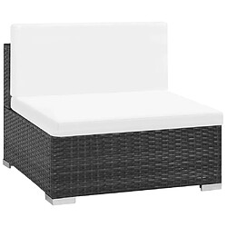 Acheter Maison Chic Salon de jardin 6 pcs + coussins - Mobilier/Meubles de jardin - Table et chaises d'extérieur Résine tressée Noir -MN27177