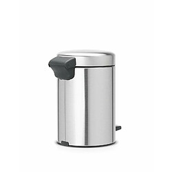 Brabantia 112164 Poubelle à Pédale Newicon avec Seau en Plastique, 3 L - Acier Mat Anti-trace Doigt