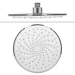 ECD Germany Ensemble de Douche à Main, Set Pomme de Douche à Effet Pluie, en Acier inoxydable, Blanc/Argent, Rond, Buses Anti-calcaire, Set Pomme de Douche et Tête de Douche Pluie pour Salle de Bain