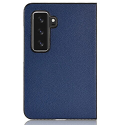 Coque en TPU + PU anti-scratch, texture litchi, bleu foncé pour votre Microsoft Surface Duo 2