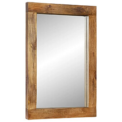 vidaXL Miroir 70x50 cm bois de manguier massif et verre