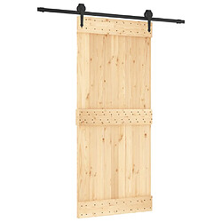 vidaXL Porte coulissante et kit de quincaillerie 90x210 cm pin massif