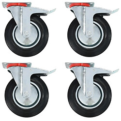 vidaXL Roulettes pivotantes avec double frein 4 pcs 200 mm