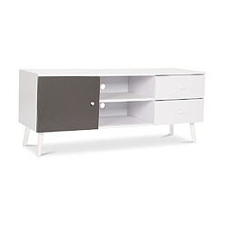 ICONIK INTERIOR Meuble TV en Bois - Design Scandinave - Norman Gris