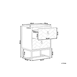 Beliani Table de chevet effet bois clair et blanche 2 tiroirs NUEVA