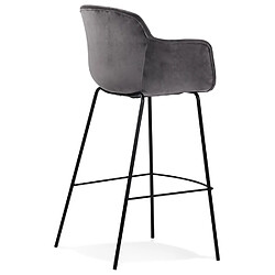 Acheter Alterego Tabouret de bar avec accoudoirs 'LARISSA' en velours gris