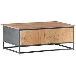 Avis vidaXL Table basse Gris 90x50x35 cm Bois d'acacia massif