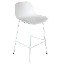 Alterego Tabouret snack mi-hauteur 'GRANO MINI' blanc intérieur / extérieur