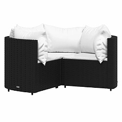 Avis Maison Chic Salon de jardin 4 pcs + coussins - Mobilier/Meubles de jardin - Table et chaises d'extérieur Noir Résine tressée -MN94612