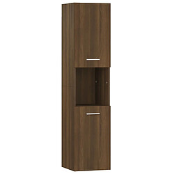 Maison Chic Armoire de bain,Meuble de rangement de salle de bain,Meuble haut Chêne marron 30x30x130 cm Bois d'ingénierie -GKD650255