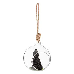 Boule en Verre Suspendue """"Bouddha"""" 10cm Transparent