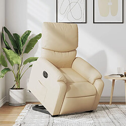 vidaXL Fauteuil inclinable électrique crème tissu