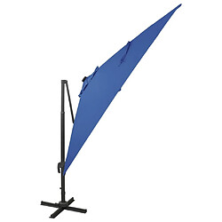 Maison Chic Parasol Jardin | Parasol déporté avec mat et lumières LED Bleu azur 300 cm - GKD69253