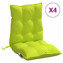 Maison Chic Lot de 4 Coussins Confort,Coussins de chaise à dossier bas vert vif -GKD55989