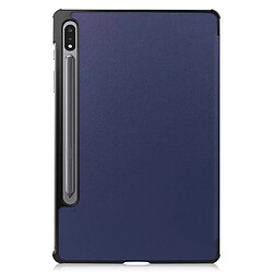 Etui en PU fonction veille/réveil automatique, anti-rayures avec support et porte-stylo bleu foncé pour votre Samsung Galaxy Tab S8