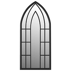 vidaXL Miroir de jardin Noir 100x45 cm Fer pour utilisation extérieure