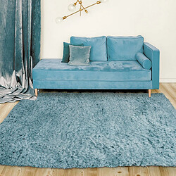 Thedecofactory AUTHENTIK - Tapis tout doux fausse fourrure bleu clair 120x170