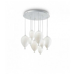 Ideal Lux Suspension Blanche CLOWN 8 ampoules