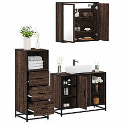 vidaXL Ensemble de meubles de salle de bain 3 pcs Chêne marron