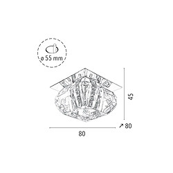 Avis EPIKASA Spot d'Intérieur Cristaldream, Argent, Métal, 80x80x12 cm