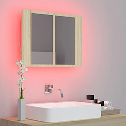 Avis vidaXL Armoire à miroir à LED de bain Chêne sonoma 60x12x45 Acrylique