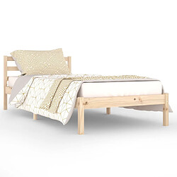 Maison Chic Lit adulte - Lit simple Cadre de lit,Structure du lit Contemporain Bois de pin massif 90x200 cm -MN95901