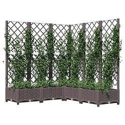 Avis Maison Chic Jardinière,Bac à fleurs avec treillis - pot de fleur Marron 120x120x121,5 cm PP -GKD46599