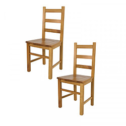 Dansmamaison Lot de 2 chaises rustiques Chêne n°2 - PISA