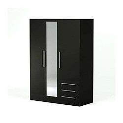 JUPITER Armoire de chambre style contemporain en bois agglomere noir - L 144,6 cm